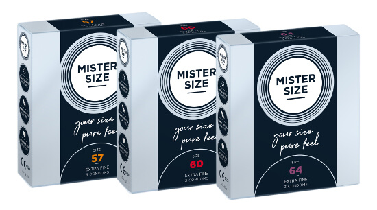 Set de probă MISTER SIZE 57-60-64 (3x3 prezervative)