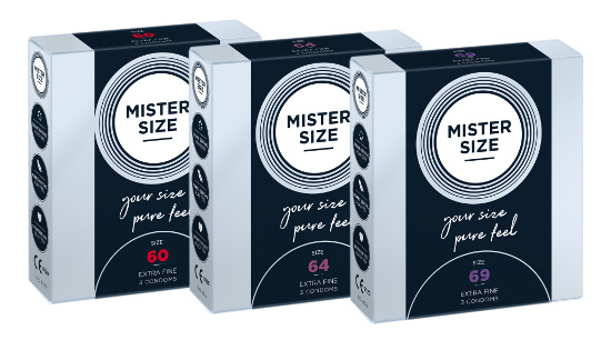 Set de probă MISTER SIZE 60-64-69 (3x3 prezervative)